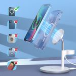 Laptop, Telefoane si Tablete - Telefoane mobile si accesorii - Accesorii Telefoane - Incarcatoare telefoane - Incarcator wireless 3 in 1 cu MagSafe, iPhone, AirPods si Apple Watch, cablu Type-C inclus, Alb - Infinity.ro