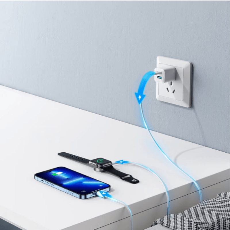 Laptop, Telefoane si Tablete - Telefoane mobile si accesorii - Accesorii Telefoane - Incarcatoare telefoane - Cablu USB-C la Lightning, PD 20W si incarcator inductiv Apple Watch, 1,5 m, alb - Infinity.ro
