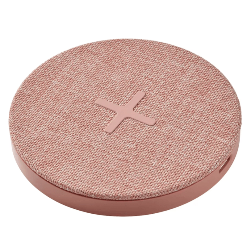 Laptop, Telefoane si Tablete - Telefoane mobile si accesorii - Accesorii Telefoane - Incarcatoare telefoane - Incarcator textil wireless cu fast charge si conector USB-C, roz - Infinity.ro