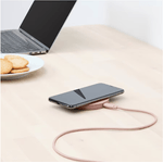 Laptop, Telefoane si Tablete - Telefoane mobile si accesorii - Accesorii Telefoane - Incarcatoare telefoane - Incarcator textil wireless cu fast charge si conector USB-C, roz - Infinity.ro