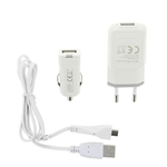 Laptop, Telefoane si Tablete - Telefoane mobile si accesorii - Accesorii Telefoane - Incarcatoare telefoane - Set adaptor retea, incarcator auto si cablu de date Micro USB, 1 A, 1.2 metri,Alb - Infinity.ro