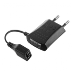 Laptop, Telefoane si Tablete - Telefoane mobile si accesorii - Accesorii Telefoane - Incarcatoare telefoane - Incarcator de perete cu cablu USB-A mama integrat, 700 mAh, Negru - Infinity.ro