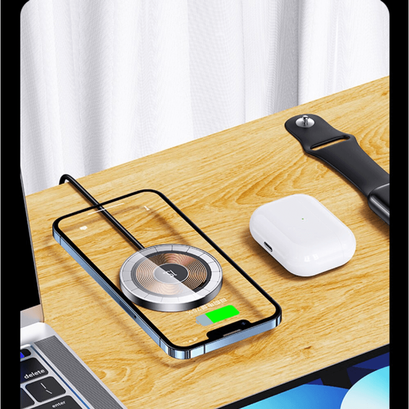 Laptop, Telefoane si Tablete - Telefoane mobile si accesorii - Accesorii Telefoane - Incarcatoare telefoane - Incarcator wireless Magsafe cu Incarcare de 15W, Negru, Compatibil QI si cu Interfata Type-C - Infinity.ro