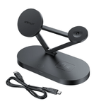 Laptop, Telefoane si Tablete - Telefoane mobile si accesorii - Accesorii Telefoane - Suport si docking telefoane - Suport compatibil cu iPhone cu MagSafe/Apple Watch/AirPods, incarcare  Wireless Qi 15W, Lumina Ambientala, Negru - Infinity.ro