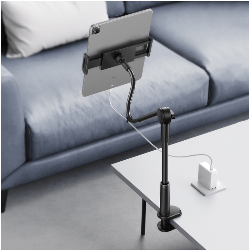 Laptop, Telefoane si Tablete - Telefoane mobile si accesorii - Accesorii Telefoane - Suport si docking telefoane - Suport compatibil cu telefoane si tablete de 4.7-12.9 inch, cu prindere cu clema, negru - Infinity.ro