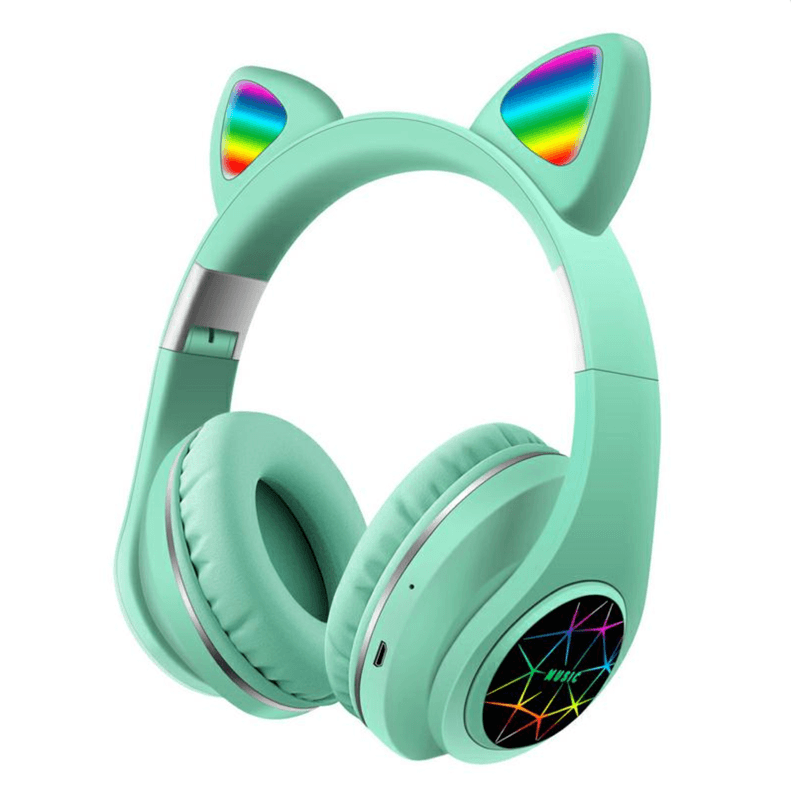 TV, Audio-Video si Foto - Portabile audio - Casti audio - Casti wireless cu urechi de Pisica, Over the year, bluetooth 5.0, Verde Menta Multicolor, ATX-BBL4164 - Infinity.ro