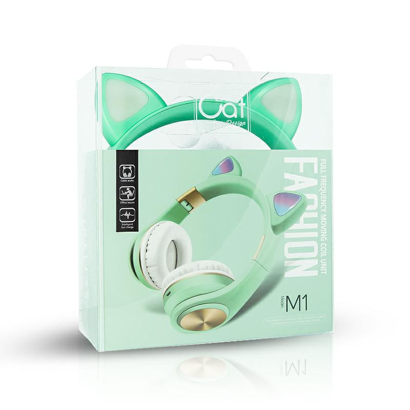 TV, Audio-Video si Foto - Portabile audio - Casti audio - Casti wireless cu urechi de Pisica, bluetooth 5.0, Verde Menta, ATX-BBL3073 - Infinity.ro