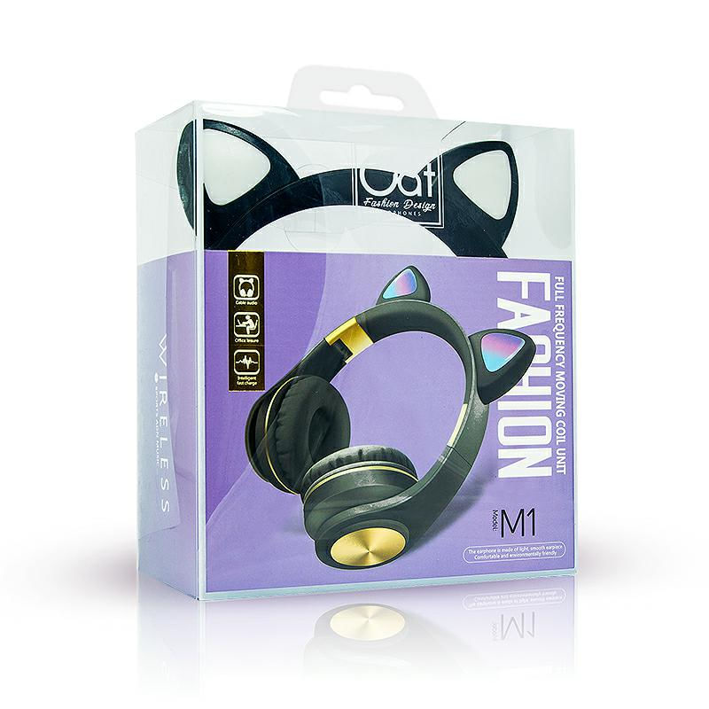 TV, Audio-Video si Foto - Portabile audio - Casti audio - Casti wireless cu urechi de Pisica, bluetooth 5.0, Negru Auriu, ATX-BBL3070 - Infinity.ro