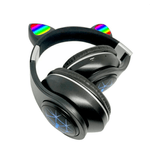 TV, Audio-Video si Foto - Portabile audio - Casti audio - Casti wireless cu urechi de pisica si lumini multicolore, bluetooth 5.0, Negru - Infinity.ro