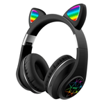 TV, Audio-Video si Foto - Portabile audio - Casti audio - Casti wireless cu urechi de pisica si lumini multicolore, bluetooth 5.0, Negru - Infinity.ro