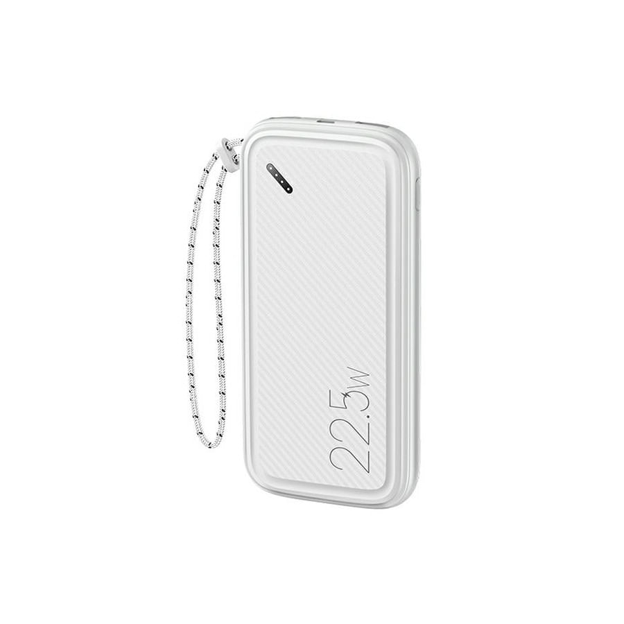 Baterie externa Powerbank, tehnologie de incarcare rapida QC 3.0 + PD, capacitate 10000 mAh, putere 22.5 W, dotata cu 1 port USB si 1 port USB-C, disponibila in alb