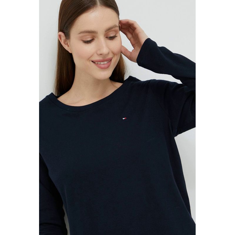 Fashion, accesorii si bijuterii - Femei - Lenjerie si pijamale femei - Pijamale femei - Pijama dama Tommy Hilfiger UW0UW03993 Albastru marin  L INTL - Infinity.ro