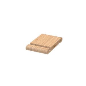 Suport versatil telefon si tableta, bambus, 2 fante reglabile 0.9 cm / 1.1 cm, dimensiuni 13 x 8 cm,maro deschis