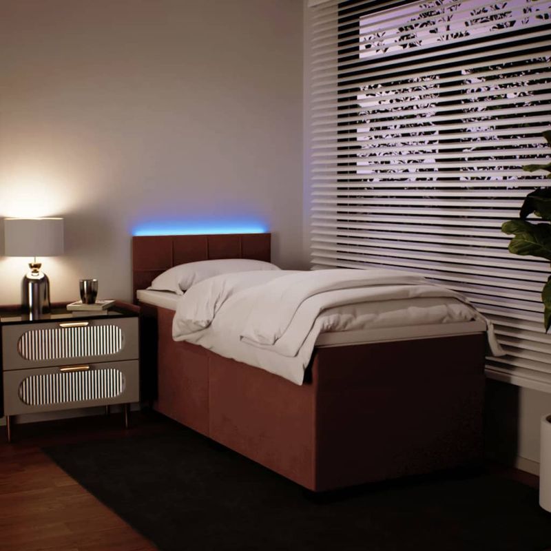Casa si Gradina - Mobilier - Paturi si accesorii - Paturi - Pat box spring cu saltea, roz, 80x200 cm, catifea - Infinity.ro