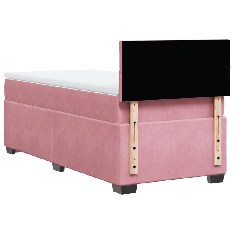 Casa si Gradina - Mobilier - Paturi si accesorii - Paturi - Pat box spring cu saltea, roz, 80x200 cm, catifea - Infinity.ro