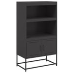 Casa si Gradina - Mobilier - Comode si corpuri - Corpuri bucatarie - Dulap inalt, negru, 68,5x38,5x123,5 cm, otel - Infinity.ro