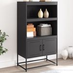 Casa si Gradina - Mobilier - Comode si corpuri - Corpuri bucatarie - Dulap inalt, negru, 68,5x38,5x123,5 cm, otel - Infinity.ro