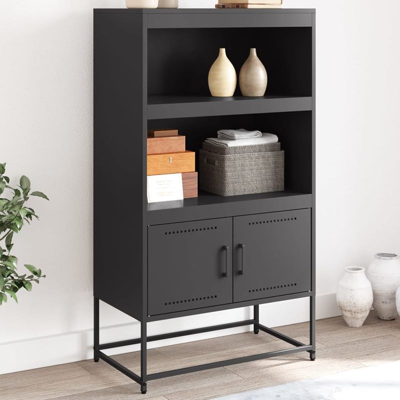Casa si Gradina - Mobilier - Comode si corpuri - Corpuri bucatarie - Dulap inalt, negru, 68,5x38,5x123,5 cm, otel - Infinity.ro