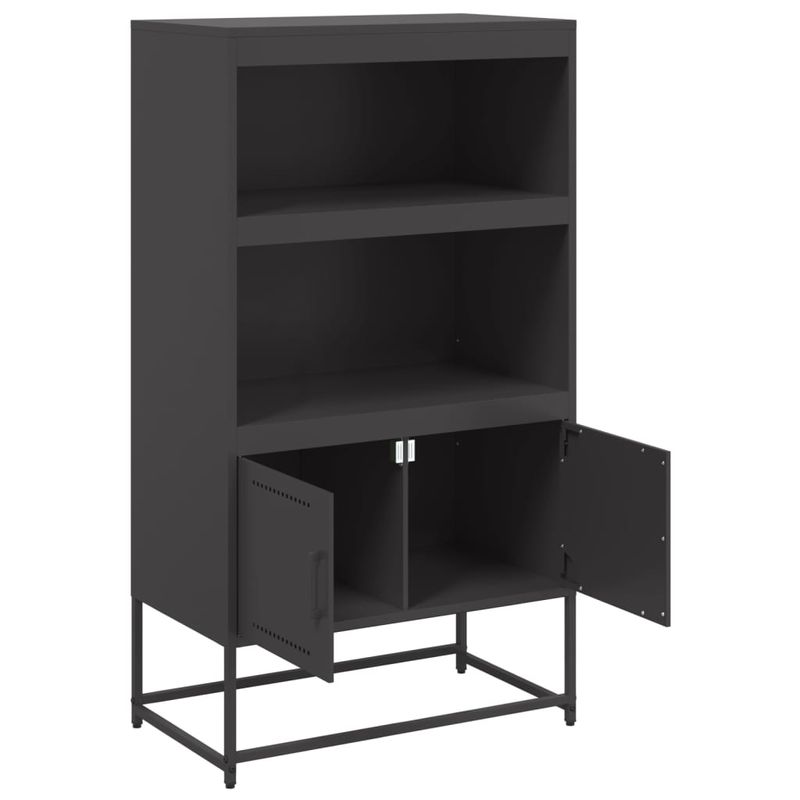 Casa si Gradina - Mobilier - Comode si corpuri - Corpuri bucatarie - Dulap inalt, negru, 68,5x38,5x123,5 cm, otel - Infinity.ro