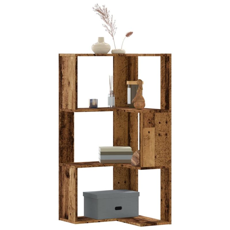 Casa si Gradina - Mobilier - Biblioteci si rafturi - Biblioteci - Biblioteca 3 niveluri lemn vechi 50x50x102 cm lemn prelucrat - Infinity.ro