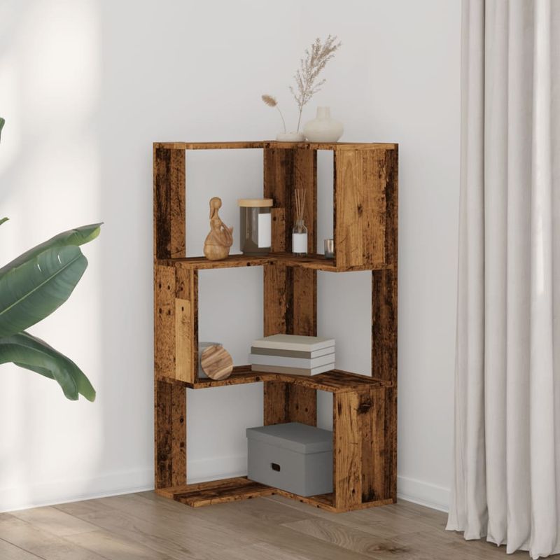 Casa si Gradina - Mobilier - Biblioteci si rafturi - Biblioteci - Biblioteca 3 niveluri lemn vechi 50x50x102 cm lemn prelucrat - Infinity.ro