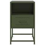 Casa si Gradina - Mobilier - Comode si corpuri - Noptiere - Noptiere, 2 buc., verde olive, 36x39x60,5 cm, otel - Infinity.ro