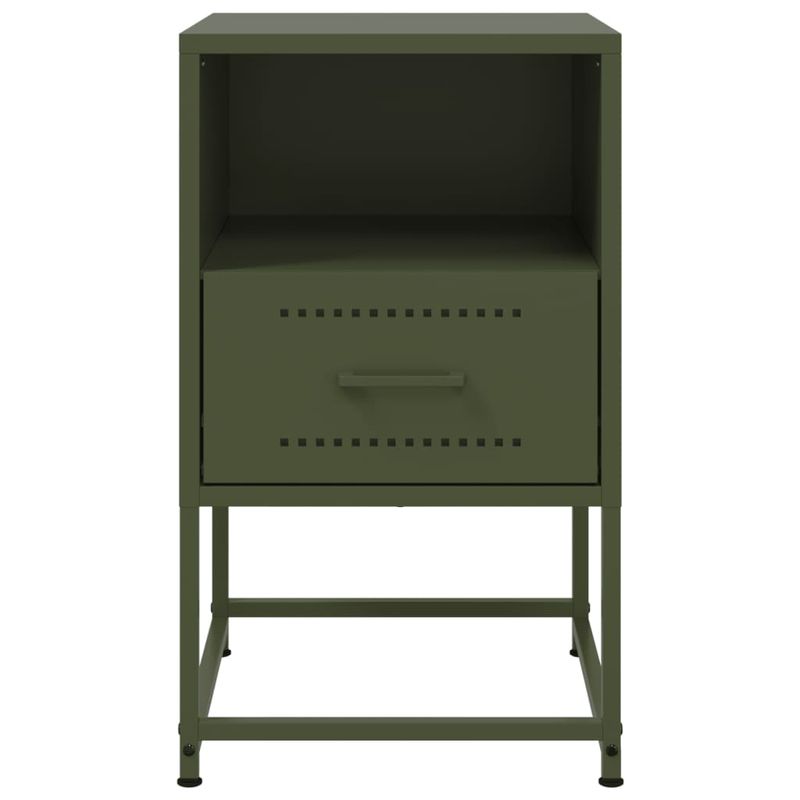Casa si Gradina - Mobilier - Comode si corpuri - Noptiere - Noptiere, 2 buc., verde olive, 36x39x60,5 cm, otel - Infinity.ro