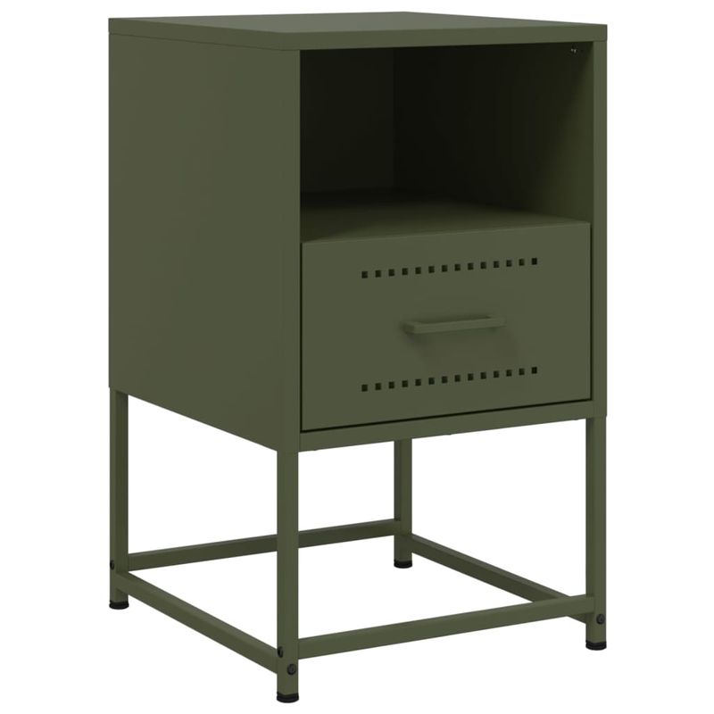 Casa si Gradina - Mobilier - Comode si corpuri - Noptiere - Noptiere, 2 buc., verde olive, 36x39x60,5 cm, otel - Infinity.ro