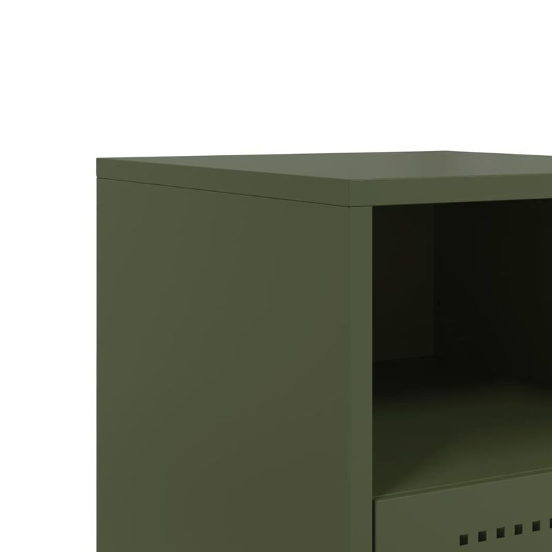 Casa si Gradina - Mobilier - Comode si corpuri - Noptiere - Noptiere, 2 buc., verde olive, 36x39x60,5 cm, otel - Infinity.ro