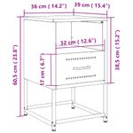 Casa si Gradina - Mobilier - Comode si corpuri - Noptiere - Noptiere, 2 buc., verde olive, 36x39x60,5 cm, otel - Infinity.ro