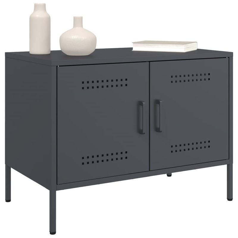 Casa si Gradina - Mobilier - Comode si corpuri - Comode - Dulapuri TV, 2 buc., antracit, 68x39x50,5 cm, otel - Infinity.ro