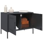 Casa si Gradina - Mobilier - Comode si corpuri - Comode - Dulapuri TV, 2 buc., antracit, 68x39x50,5 cm, otel - Infinity.ro