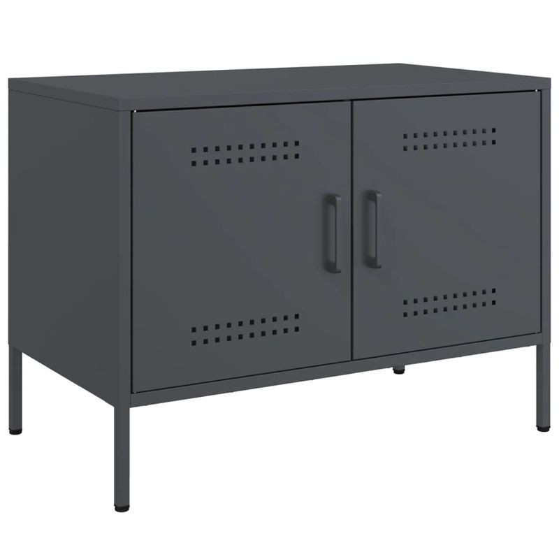 Casa si Gradina - Mobilier - Comode si corpuri - Comode - Dulapuri TV, 2 buc., antracit, 68x39x50,5 cm, otel - Infinity.ro