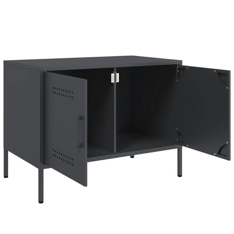 Casa si Gradina - Mobilier - Comode si corpuri - Comode - Dulapuri TV, 2 buc., antracit, 68x39x50,5 cm, otel - Infinity.ro
