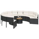 Casa si Gradina - Gradina si terasa - Mobilier exterior - Canapele si fotolii gradina - Canapea de gradina cu masa/perne, rotunda, negru, poliratan - Infinity.ro