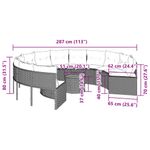 Casa si Gradina - Gradina si terasa - Mobilier exterior - Canapele si fotolii gradina - Canapea de gradina cu masa/perne, rotunda, negru, poliratan - Infinity.ro