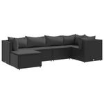 Casa si Gradina - Gradina si terasa - Mobilier exterior - Seturi mobila gradina - Set mobilier de gradina cu perne, 6 piese, negru, poliratan - Infinity.ro