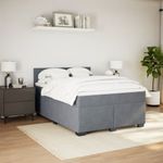 Casa si Gradina - Mobilier - Paturi si accesorii - Paturi - Pat box spring cu saltea, gri inchis, 140x190 cm, catifea - Infinity.ro