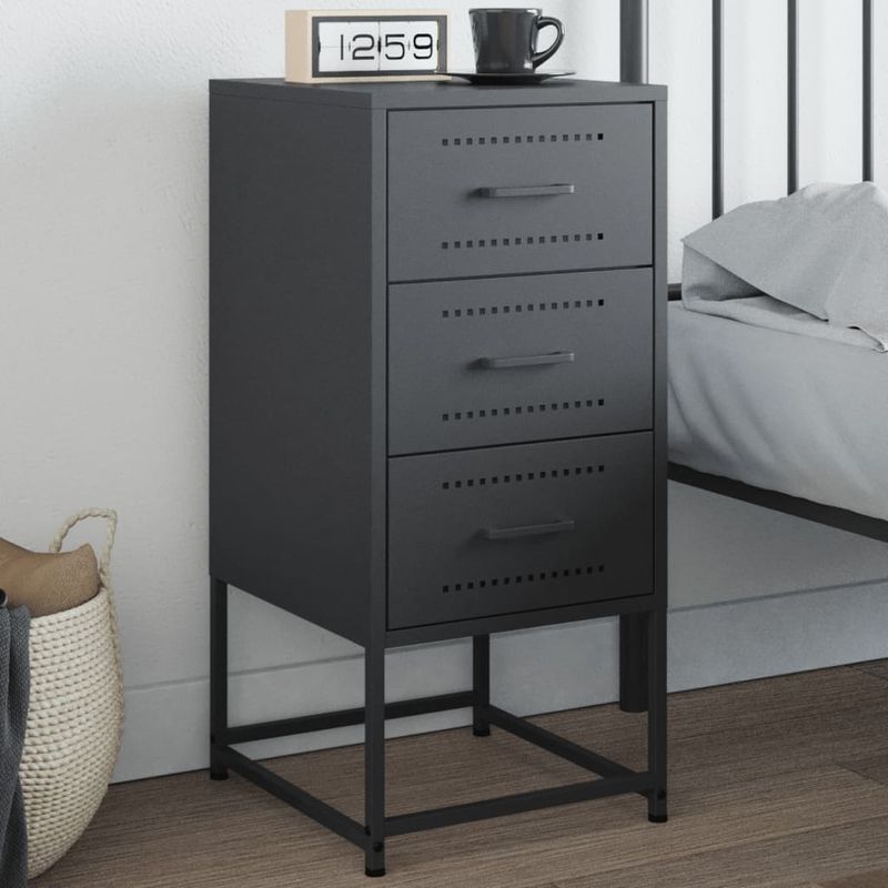 Casa si Gradina - Mobilier - Comode si corpuri - Noptiere - Noptiera, antracit, 36x39x78 cm, otel - Infinity.ro