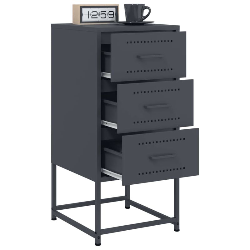 Casa si Gradina - Mobilier - Comode si corpuri - Noptiere - Noptiera, antracit, 36x39x78 cm, otel - Infinity.ro