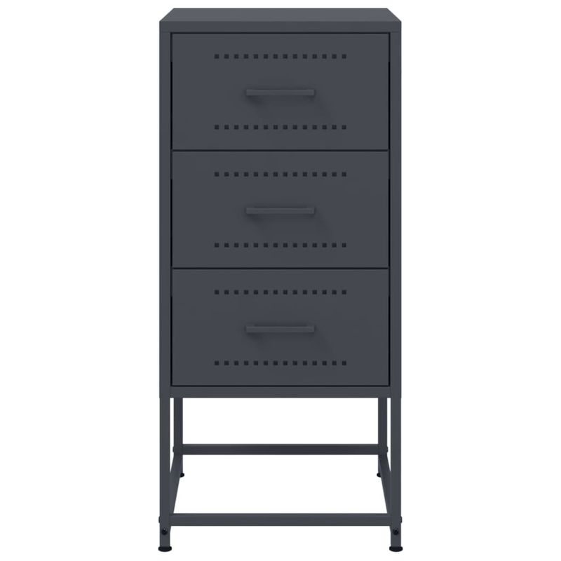 Casa si Gradina - Mobilier - Comode si corpuri - Noptiere - Noptiera, antracit, 36x39x78 cm, otel - Infinity.ro