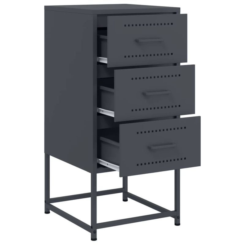 Casa si Gradina - Mobilier - Comode si corpuri - Noptiere - Noptiera, antracit, 36x39x78 cm, otel - Infinity.ro