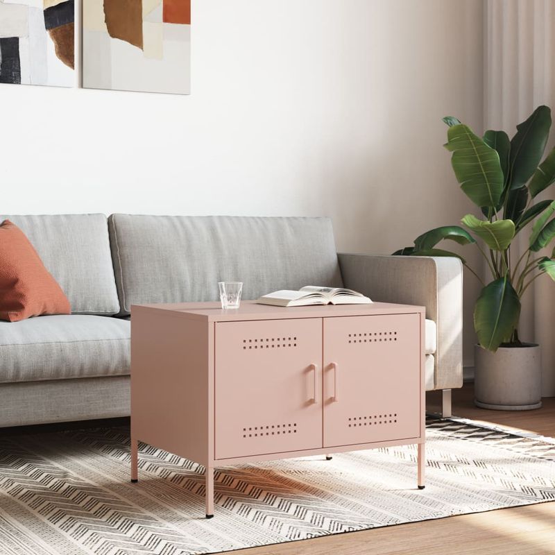 Casa si Gradina - Mobilier - Mese si birouri - Masute de cafea - Masuta de cafea, roz, 68x50x50,5 cm, otel laminat la rece - Infinity.ro