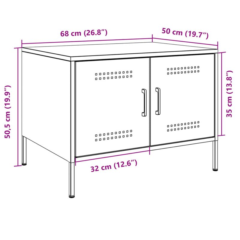 Casa si Gradina - Mobilier - Mese si birouri - Masute de cafea - Masuta de cafea, roz, 68x50x50,5 cm, otel laminat la rece - Infinity.ro
