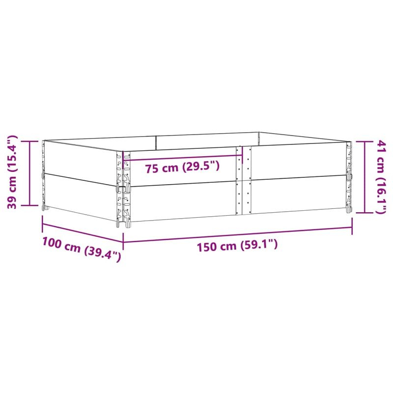 Casa si Gradina - Mobilier - Feronerie si accesorii mobila - Rame pentru paleti 2 buc. gri 150x100 cm lemn masiv de pin - Infinity.ro