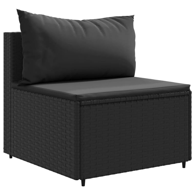 Casa si Gradina - Gradina si terasa - Mobilier exterior - Seturi mobila gradina - Set mobilier de gradina cu perne, 6 piese, negru, poliratan - Infinity.ro