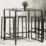 Casa si Gradina - Gradina si terasa - Mobilier exterior - Mese gradina - Masa de bar, negru, 100x100x110 cm, otel vopsit electrostatic - Infinity.ro