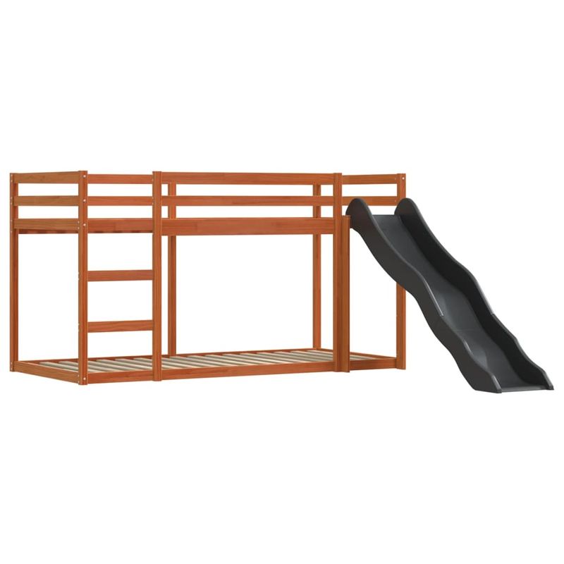 Casa si Gradina - Mobilier - Paturi si accesorii - Paturi - Pat supraetajat cu tobogan si perdele, roz, 90x200 cm - Infinity.ro