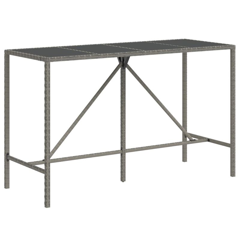 Casa si Gradina - Gradina si terasa - Mobilier exterior - Seturi mobila gradina - Set mobilier bar de gradina cu perne, 7 piese, gri, poliratan - Infinity.ro