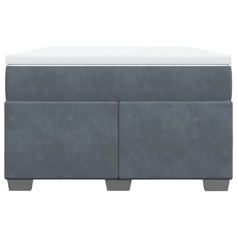 Casa si Gradina - Mobilier - Paturi si accesorii - Paturi - Pat box spring cu saltea, gri inchis, 120x200 cm, catifea - Infinity.ro
